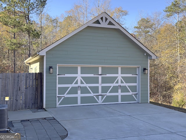 garage featuring central air condition unit