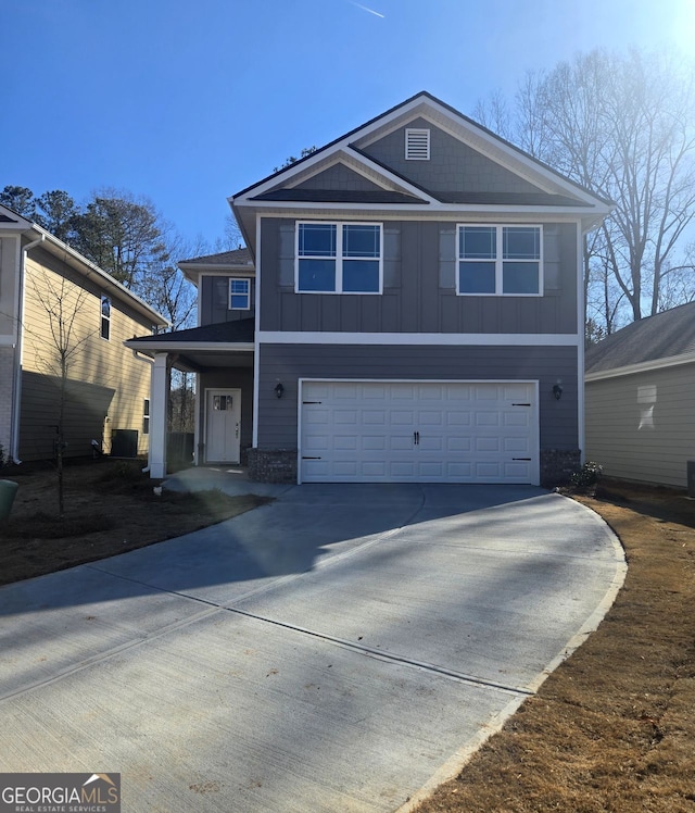 view of front property with a garage