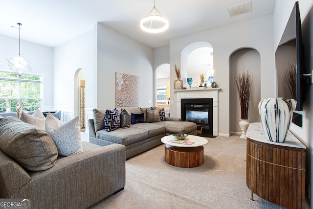 view of carpeted living room