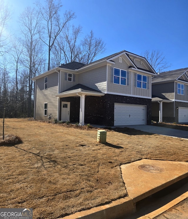 view of front facade with a garage