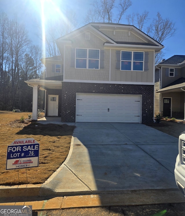 view of front of home featuring a garage