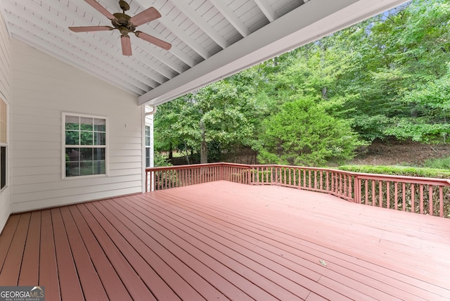 deck featuring ceiling fan