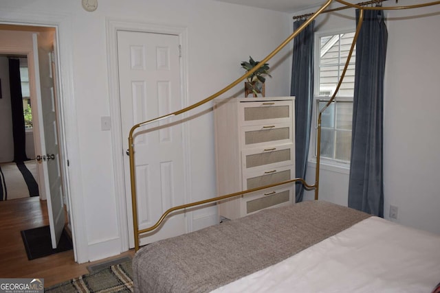 bedroom featuring hardwood / wood-style flooring