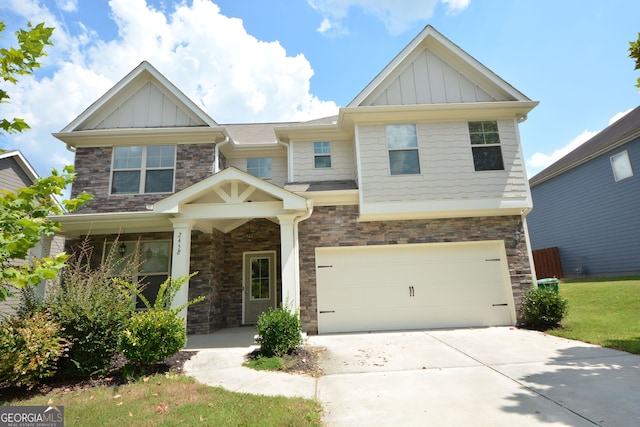 craftsman-style house featuring a garage