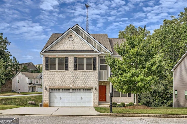 view of front of property featuring a garage