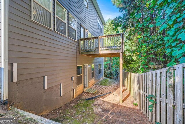 view of yard featuring a deck