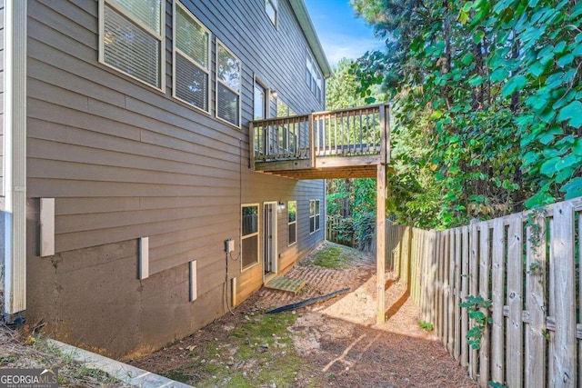 view of yard with a deck