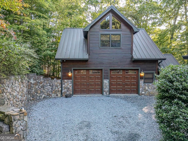 view of garage