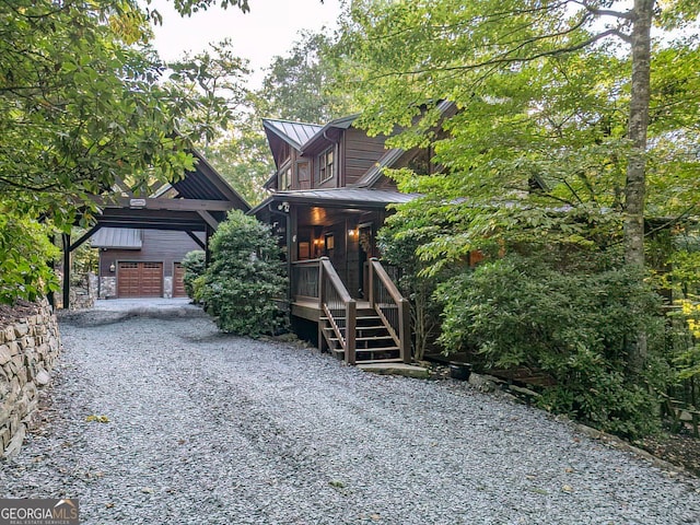 view of front of home with a garage