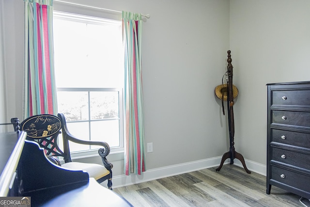 interior space with light hardwood / wood-style floors