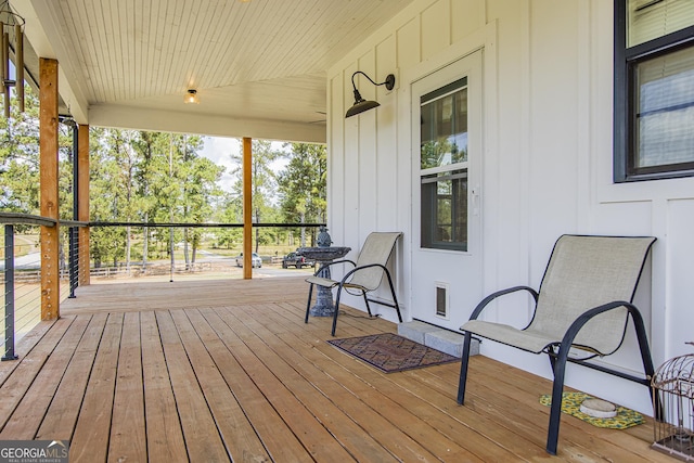 wooden deck with a porch