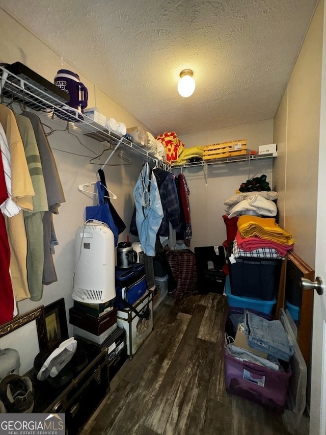 walk in closet featuring hardwood / wood-style floors