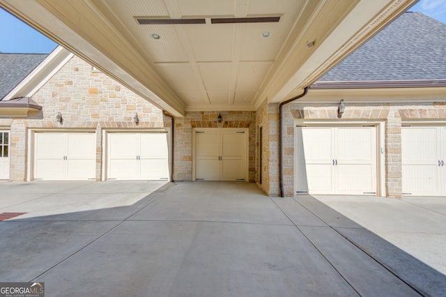 view of garage