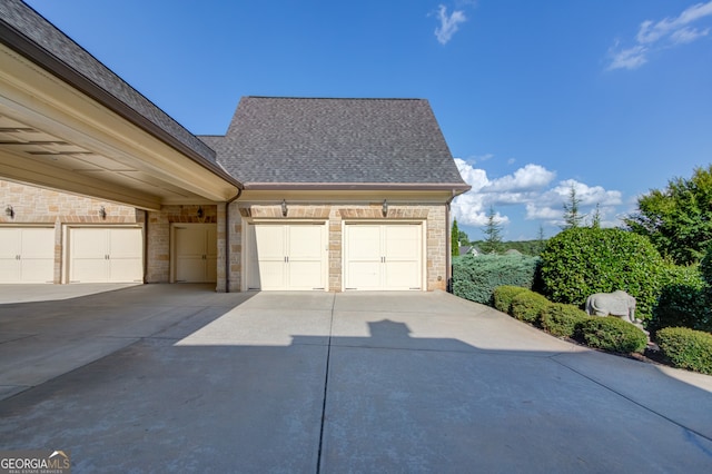 view of garage