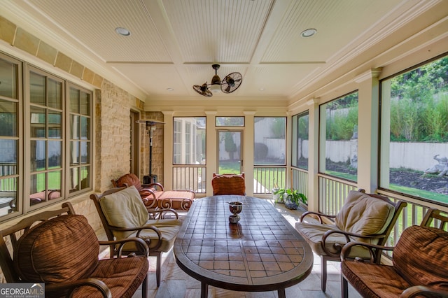 view of sunroom