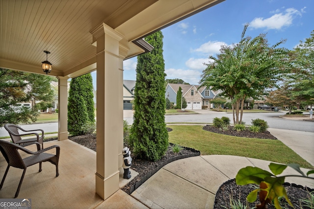 view of patio with a porch