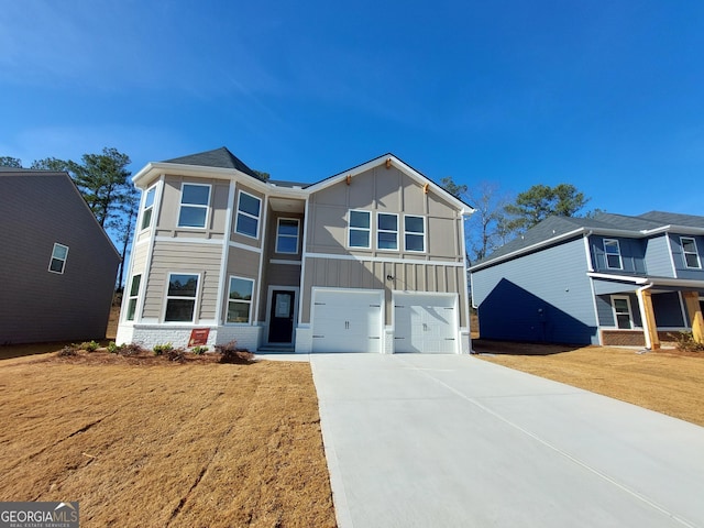 view of front of house with a garage