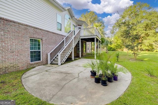 view of patio featuring a deck