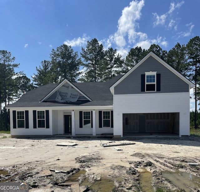 view of front of house with a garage