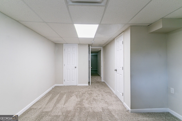 1278 Lynwyn Ln SE, Atlanta, GA 30316 - finished below grade area with a drop ceiling, baseboards, and carpet flooring