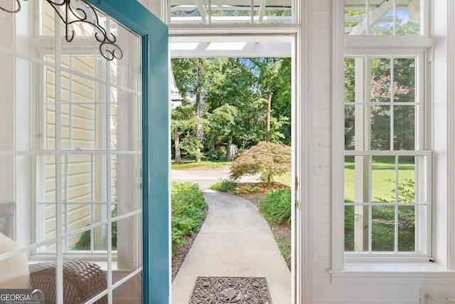 doorway with a wealth of natural light