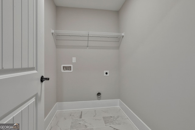 laundry room featuring hookup for an electric dryer and washer hookup