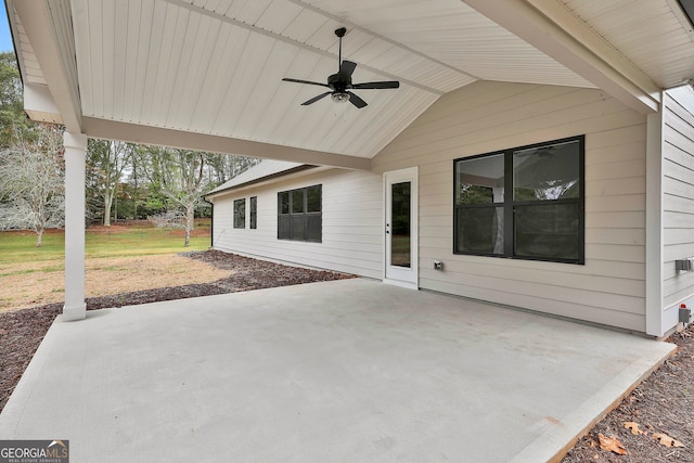 view of patio / terrace with ceiling fan