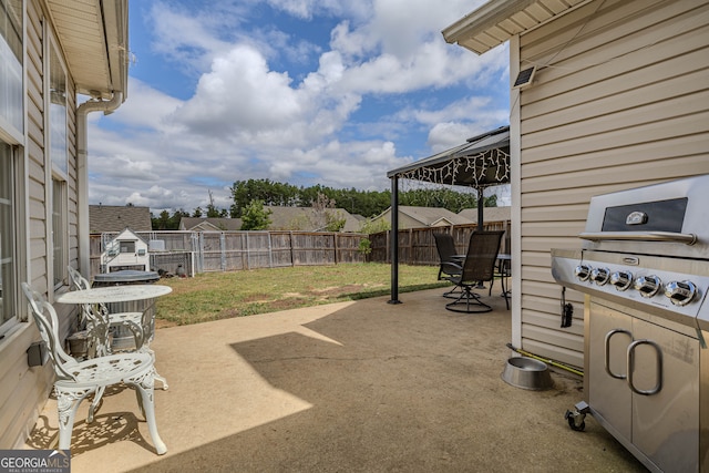 view of patio with area for grilling