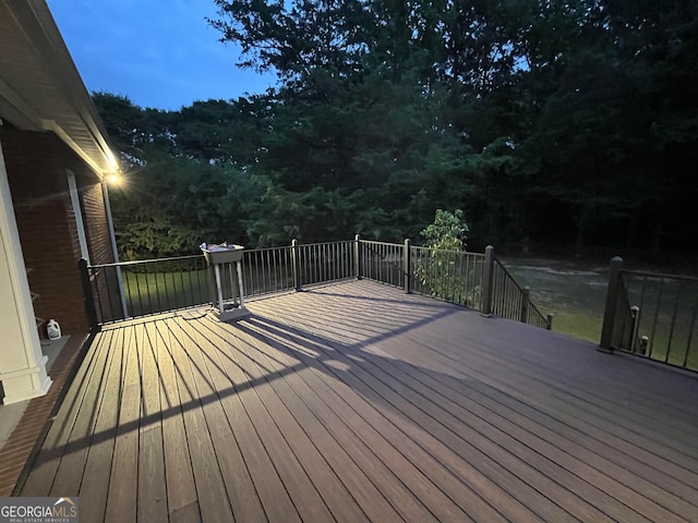 view of deck at dusk