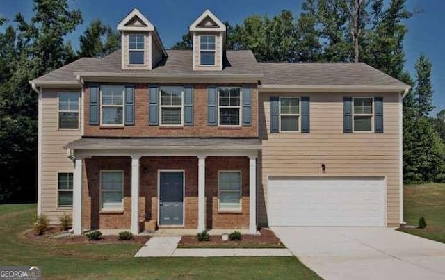 view of front facade with a garage