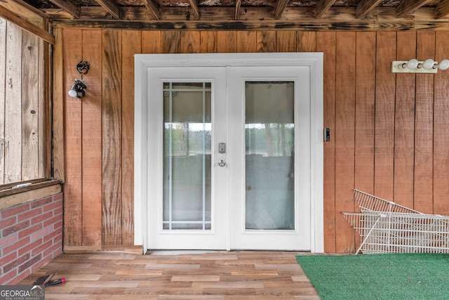 property entrance with french doors