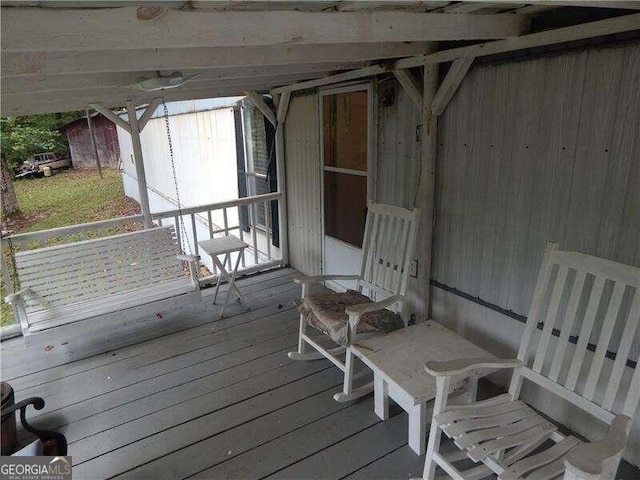 view of wooden deck