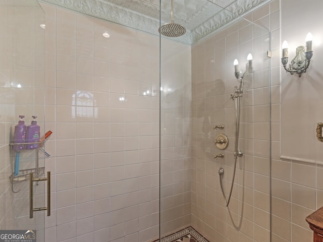 bathroom featuring walk in shower