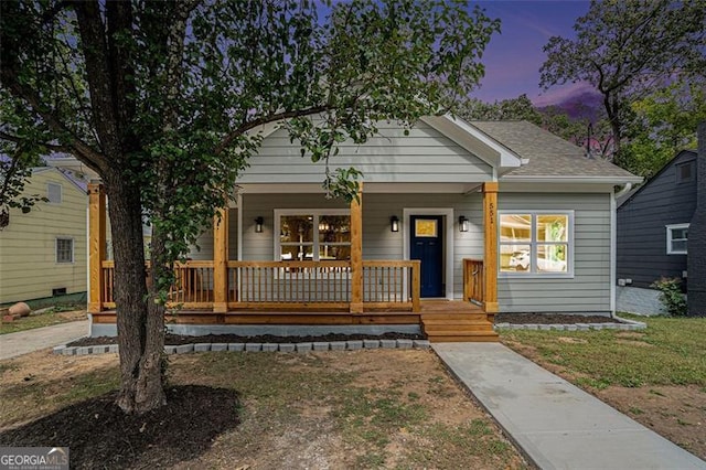 bungalow-style home with covered porch