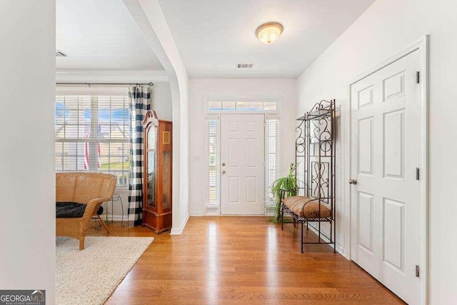 entryway featuring light hardwood / wood-style flooring