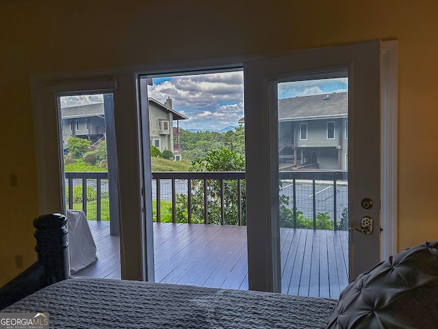 34 Sun Valley Cir Unit 8001, Sky Valley, GA 30537 - bedroom with access to outside, multiple windows, and wood-type flooring
