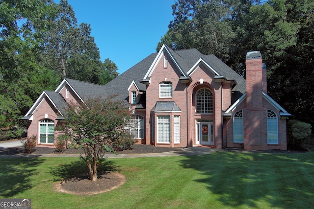 view of front of home with a front yard