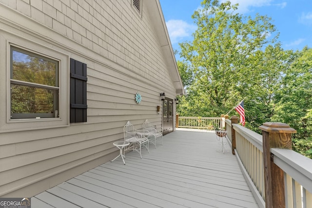 view of wooden deck