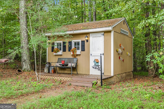 view of outbuilding featuring an outdoor structure