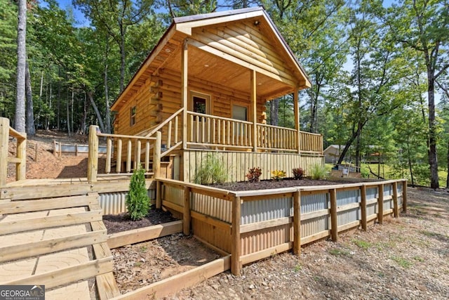 exterior space featuring covered porch