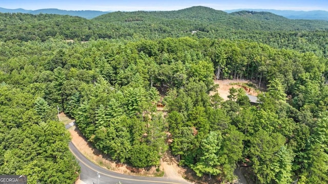 drone / aerial view with a mountain view