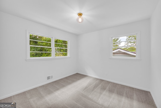 carpeted empty room featuring plenty of natural light