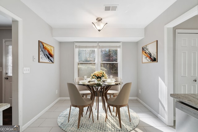 view of tiled dining room