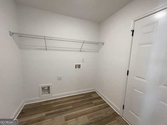 119 Savannah Way Unit C10, Milner, GA 30257 - clothes washing area featuring hookup for a washing machine, electric dryer hookup, dark wood-style floors, and baseboards