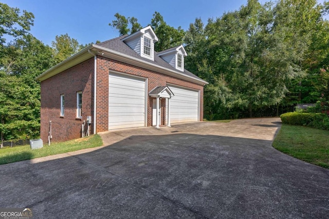 view of garage