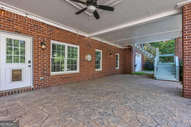 view of patio / terrace with ceiling fan