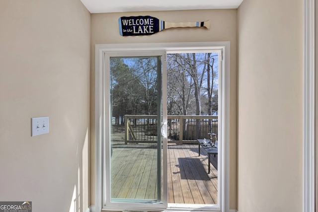 179 Bamboo Pt, Hartwell, GA 30643 - doorway to outside featuring hardwood / wood-style flooring