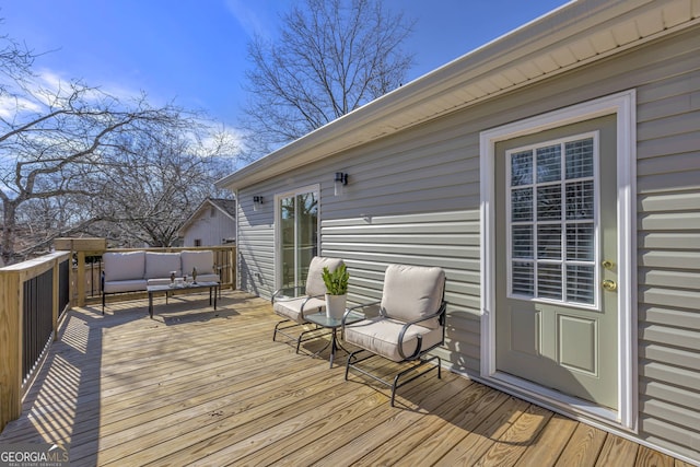 179 Bamboo Pt, Hartwell, GA 30643 - wooden deck with an outdoor living space