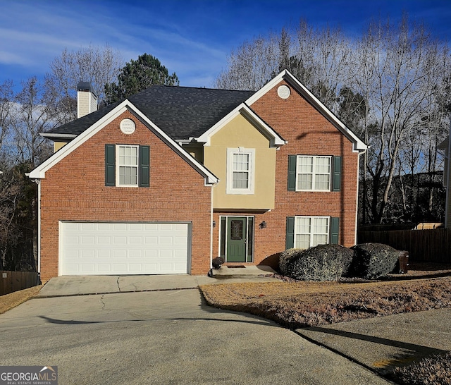 front of property featuring a garage