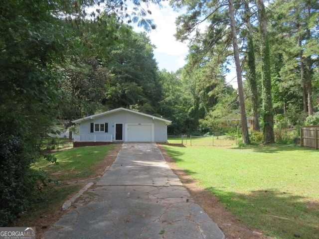 view of front of home with a front lawn